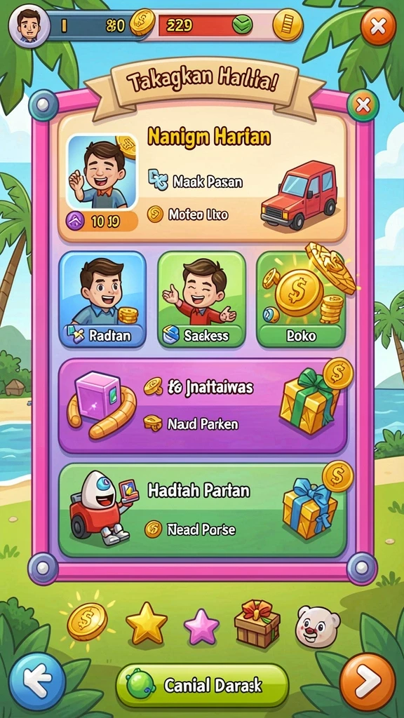 Screenshot menunjukkan fitur bonus yang menggiurkan untuk pemain.