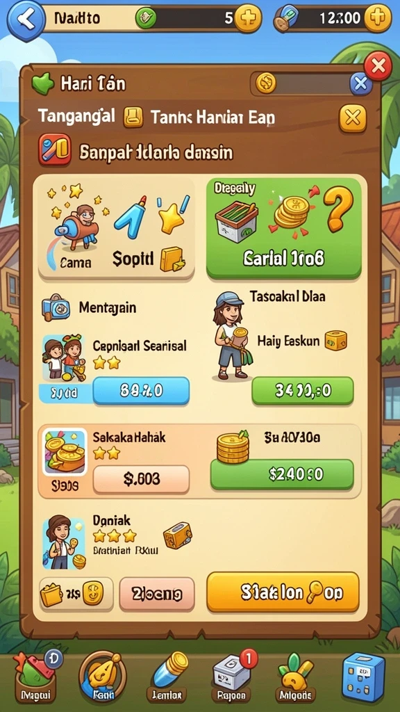 Screenshot menunjukkan tampilan antarmuka permainan yang menarik.