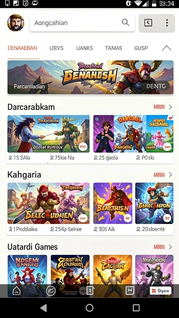 Screenshot pertama menunjukkan karakter utama dalam pertempuran.
