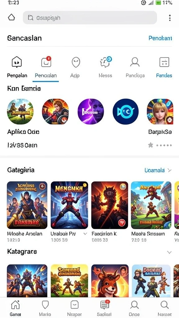 Screenshot menampilkan karakter dengan kostum unik.