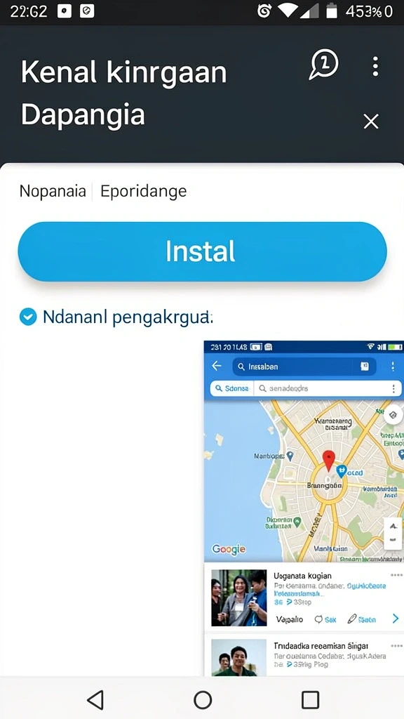Tampilan awal yang menarik dan user-friendly.