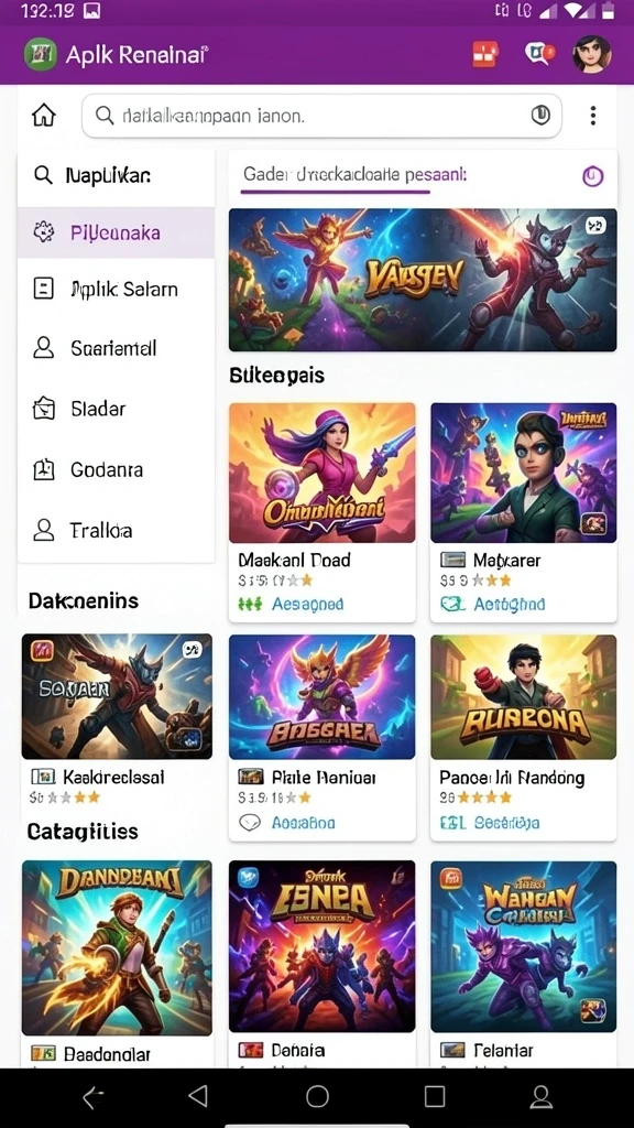Berbagai pilihan permainan seru dalam satu aplikasi.